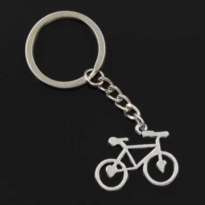 Nuevo llavero de 30mm a la moda para hombre, cadena de soporte de Metal DIY, bicicleta Vintage, colgante de regalo de Color plateado de 31x23mm