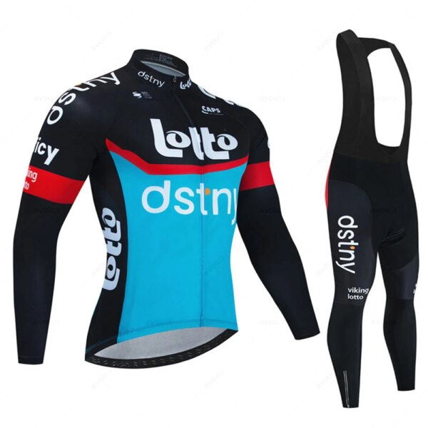 Nuevo Lotto 2023 equipo otoño Ciclismo Jersey conjunto Ropa Ciclismo hombres manga larga Ropa de bicicleta MTB Maillot bicicleta de carretera Baberos uniforme