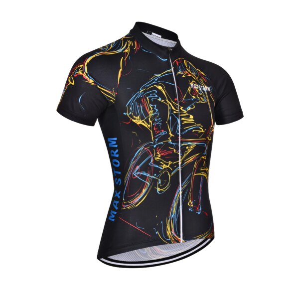 Nuevo Maxstorm, equipo deportivo de manga corta para hombre, transpirable, ropa deportiva para bicicleta de montaña, ropa deportiva con cremallera, Jersey de ciclismo