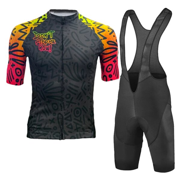 Nuevo Kit de camiseta de ciclismo DON'T STOP NOW para hombre, camiseta de Banana Bike, conjuntos de ropa para montar, pantalones cortos negros con pechera de Lycra