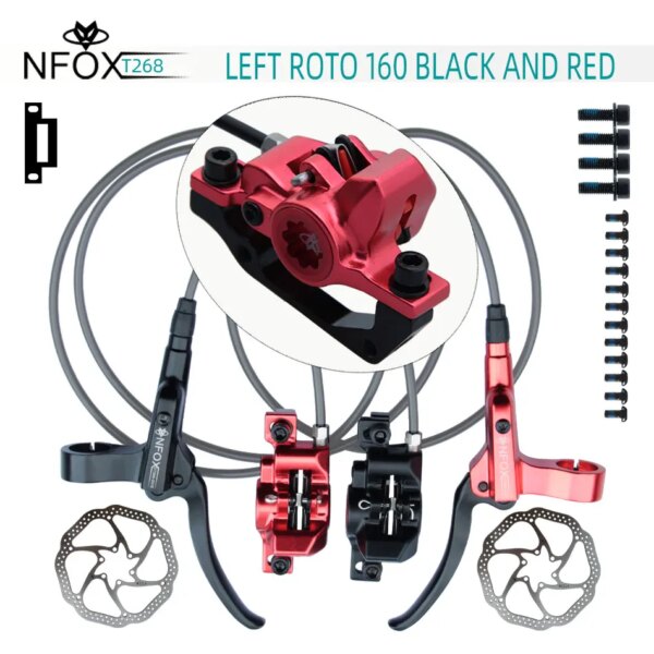 Nuevo NFOX GT268 MTB pinza de Rotor de aceite bicicleta de montaña 160 freno de disco negro rojo frenos hidráulicos para bicicletas CNC piezas de bicicleta ciclismo