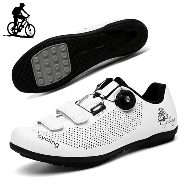 Nuevas zapatillas de deporte para bicicleta sin bloqueo, zapatos de ciclismo de carretera de carreras, transpirables, zapatos deportivos profesionales para deportes al aire libre para hombres