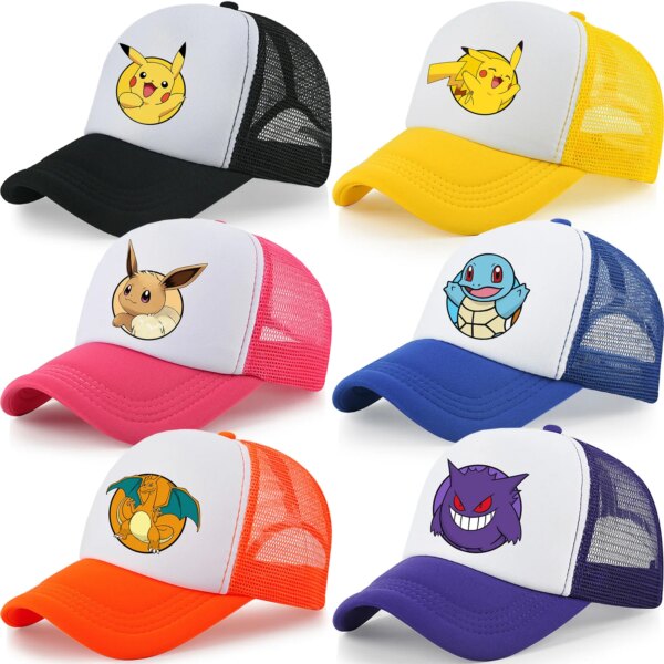 Nueva gorra de béisbol de Pokémon para chico y adulto, gorros de Pikachu a la moda, figura de Anime, sombrero con visera, sombreros de algodón para verano, accesorios de moda, regalo