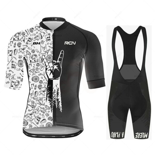 Nuevo Rcn-Conjuntos de Jersey de Ciclismo para hombre, ropa de manga corta para equipo profesional de verano, ropa para bicicleta de carreras, transpirable, traje con pechera para Ciclismo de montaña