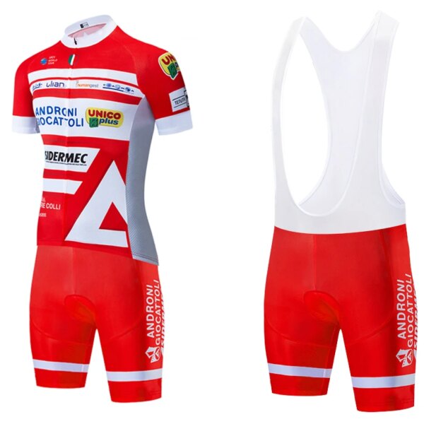 Nuevo rojo Androni Ciclismo equipo Jersey hombres ITALIA bicicleta Maillot pantalones cortos MTB 20D Ropa Ciclismo rojo bicicleta camiseta Ropa