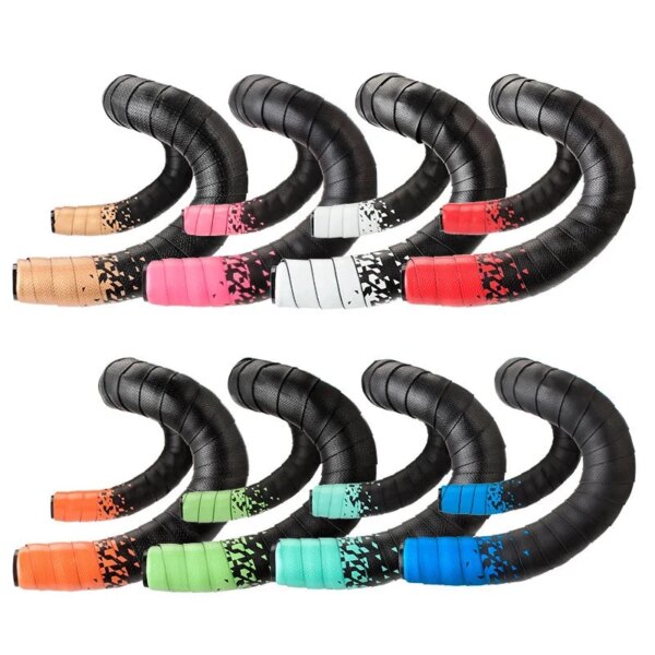 Nueva cinta de barra de bicicleta de carretera cintas de manillar de Color degradado colorido EVA + PU cinta de envoltura suave antivibración cinta de barra duradera 2150mm