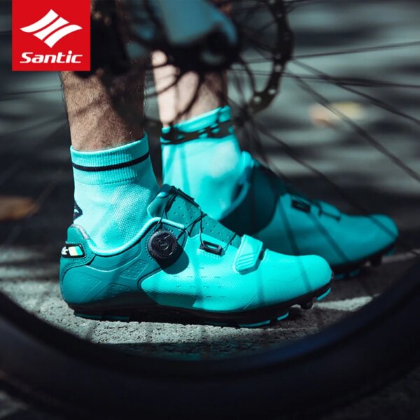 Nuevo Zapatos SANTIC de 5 estilos para hombre, zapatos de ciclismo PRO MTB, zapatos con bloqueo automático para bicicleta de carretera, suela de fibra de carbono, equipo ultraligero y transpirable