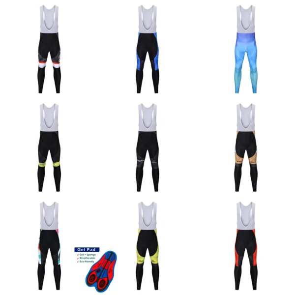 Nuevo estilo para hombre seco transpirable ciclismo babero pantalón con pantalones de equipo de bicicleta montar pantalones largos para mujer primavera otoño 9D gel pad 2021