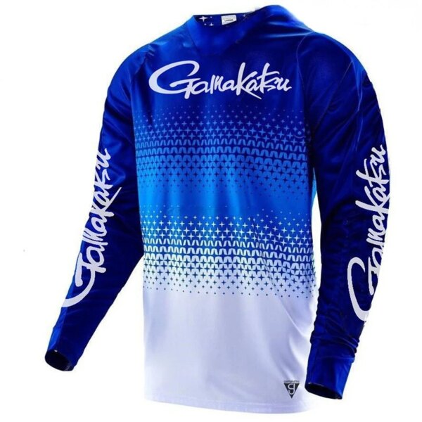 Camiseta de manga larga para motocross, camiseta azul para bicicleta de montaña, equipo de carreras, deportes de carretera, verano, 2022