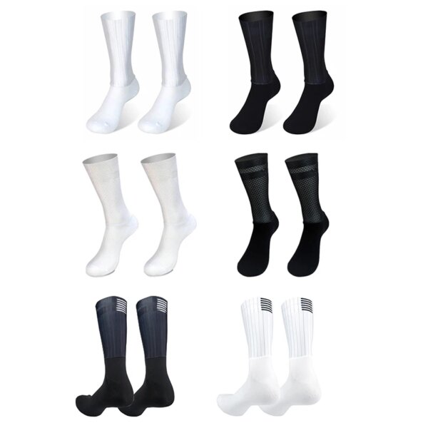 Nuevos Calcetines de Ciclismo Aero Bike Team de verano, Calcetines de Gel de sílice antideslizantes, transpirables, Calcetines deportivos de competición profesionales para hombres y mujeres, Calcetines de Ciclismo