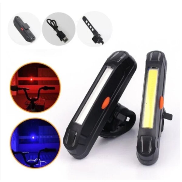 Luz trasera de ciclismo nocturna para exteriores, luz LED con carga USB, luz de advertencia Led para bicicleta de montaña, accesorios traseros para bicicleta