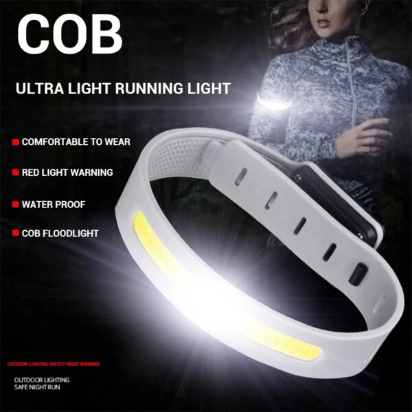 Brazalete para correr de noche, luz LED para deportes al aire libre, cinturón de seguridad con carga tipo C, pulsera de advertencia para brazo y pierna, luz para bicicleta y ciclismo