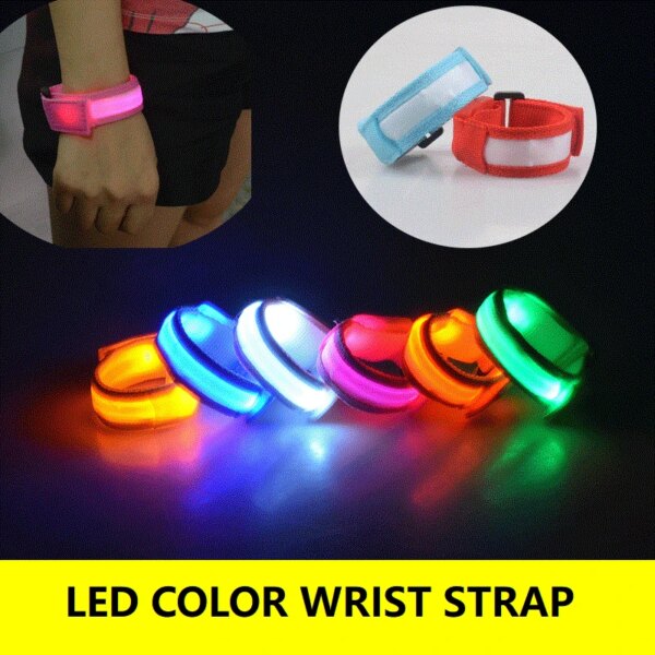 Brazalete para correr de noche, luz LED para deportes al aire libre, cinturón de seguridad recargable por USB, pulsera de advertencia para brazo y pierna, luz para bicicleta y ciclismo