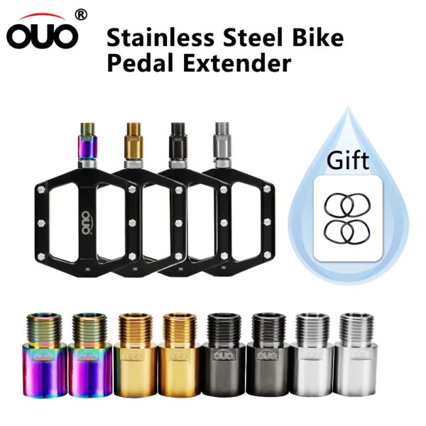 OUO-Extensor de Pedal de bicicleta, pernos de extensión de eje de Pedal de bicicleta, espaciador de brazo de manivela de 20mm, accesorios para piezas de reposapiés de bicicleta de carretera MTB