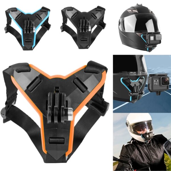 Soporte de Base de una pieza para GoPro Hero 9, 8, 6, 5, casco, montaje en barbilla, cámara de deporte de acción, soporte de cara completa, accesorio para motocicleta