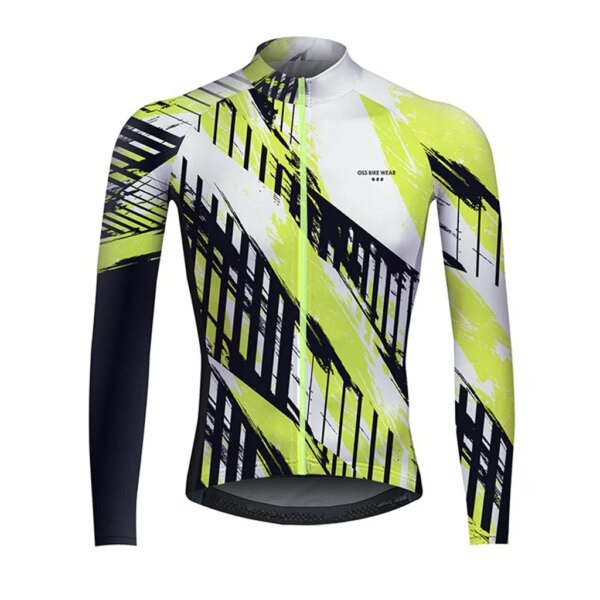 Oss Bike Wear-chaquetas de invierno para hombre, Jersey térmico de manga larga para Ciclismo, cortavientos para equipo profesional, Maillot de Ciclismo