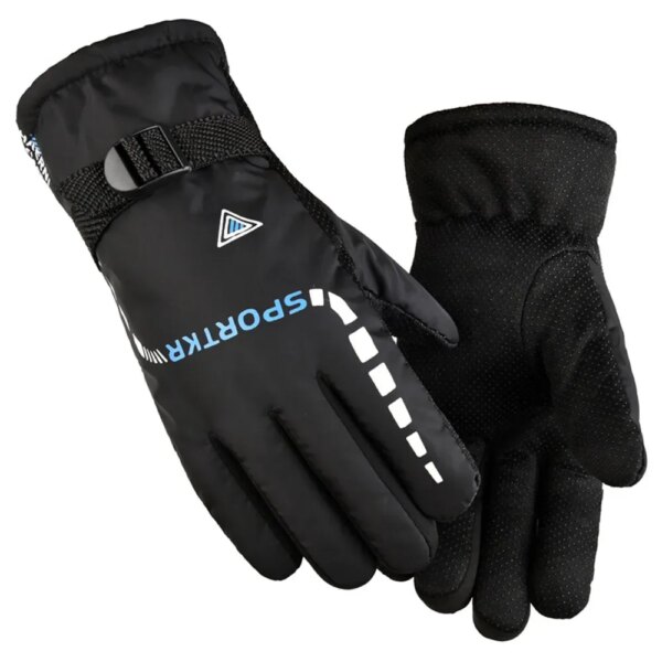 Guantes deportivos para conducir al aire libre, Guantes Térmicos impermeables a prueba de viento para hombres y mujeres, guantes de dedo completo con pantalla táctil