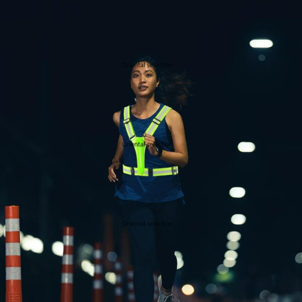 Chalecos de seguridad para caminar por la noche al aire libre, chaleco reflectante ligero ajustable, correas de seguridad para ciclismo, equipo para correr impermeable