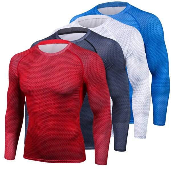 Ropa interior térmica para exteriores para hombre, camiseta térmica con estampado 3D, camisa deportiva, ropa interior de secado rápido, pijamas, blusas para ciclismo, novedad de 2022