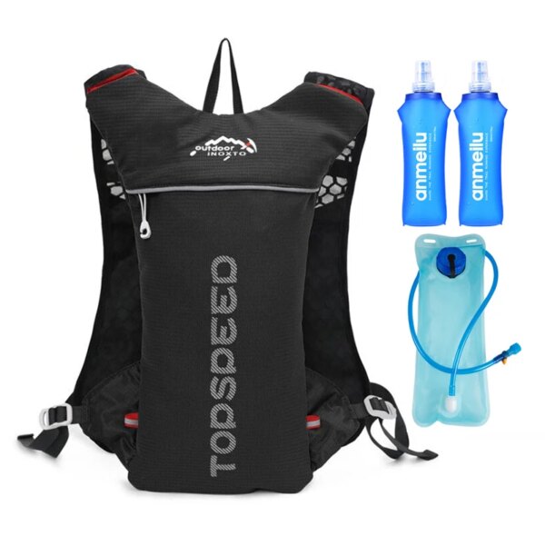 Mochila ultraligera de 5L para correr al aire libre, chaleco de hidratación para trotar, bolsa transpirable para bicicleta de maratón, botella de agua de 500ML