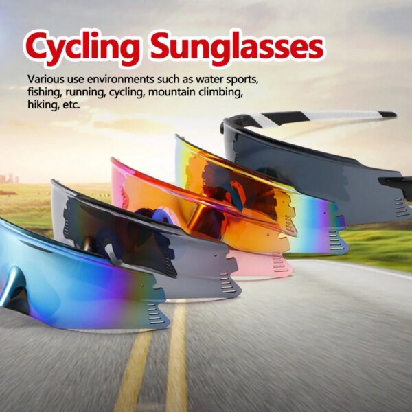 Gafas de sol para ciclismo sin montura UV400 para exteriores, gafas deportivas para bicicleta de carretera y montaña, gafas para montar para hombres y mujeres