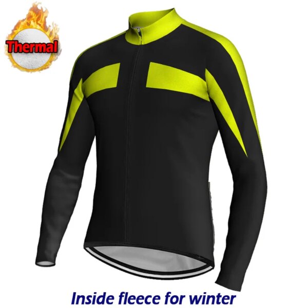 Chaqueta térmica para bicicleta de invierno al aire libre, Jersey de ciclismo, abrigo cálido de calidad para bicicleta de montaña, uniforme de manga larga para hombre, Top deportivo para bicicleta