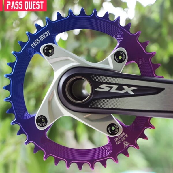 PASS QUEST 104BCD plato de bicicleta colorido/plateado redondo 32/34/36/40/42/46/48T rueda dentada para manivela SLX de 4 garras 104BCD