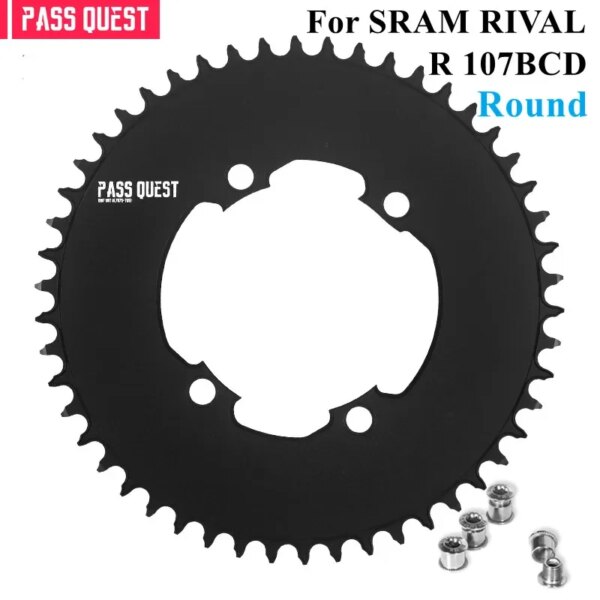 PASS QUEST Plato redondo 107BCD para Sram Rival AXS 12S platos y bielas 107 Bcd MTB rueda dentada de bicicleta de carretera 36 40 42 54 56 58 T