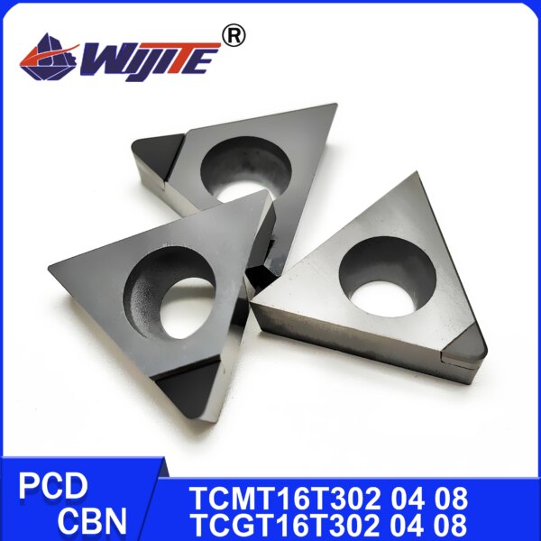 PCD TCMT16T302 04 08 TCGT16T302 04 08 herramienta Procesamiento de herramientas CBN de cobre y aluminio para acero duro y hierro fundido TCMT TCGT