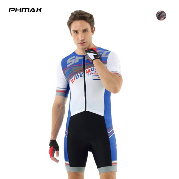 PHMAX-mono de triatlón para hombre, ropa deportiva de manga corta para bicicleta, conjunto de camisetas de ciclismo, mono de ciclismo, conjunto de bicicleta de carreras