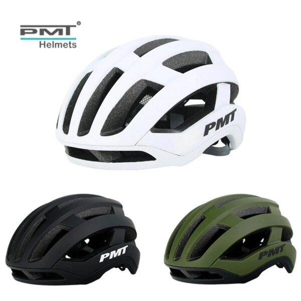 Casco de bicicleta PMT, casco de Ciclismo de Carretera ultraligero moldeado integralmente, casco de bicicleta de seguridad deportiva con ventilación transpirable