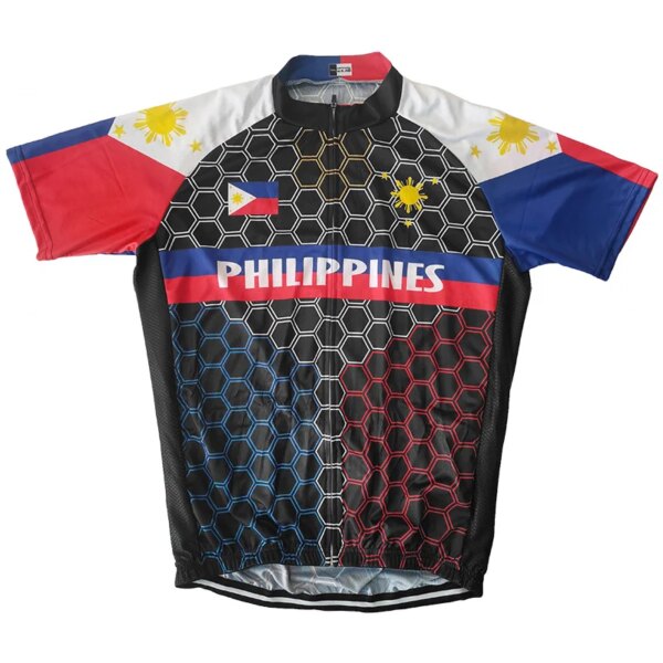 Camiseta corta de Ciclismo a la moda con manga de Filipinas, Ropa transpirable con pechera para bicicleta, Ropa deportiva, Maillot, Ropa de Ciclismo, Tops deportivos