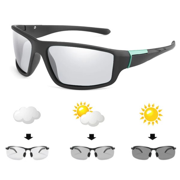 Gafas fotocromáticas para ciclismo, gafas de decoloración para hombre, gafas de sol para motocicleta, gafas deportivas, gafas polarizadas de seguridad para pesca