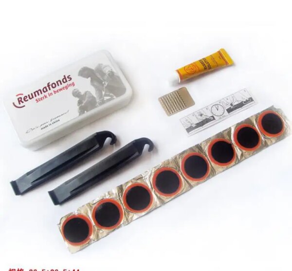 Kit de reparación de neumáticos planos para bicicleta portátil, juego de herramientas, parche de goma, herramienta de reparación de bicicletas Fetal portátil para neumáticos de bicicleta de montaña