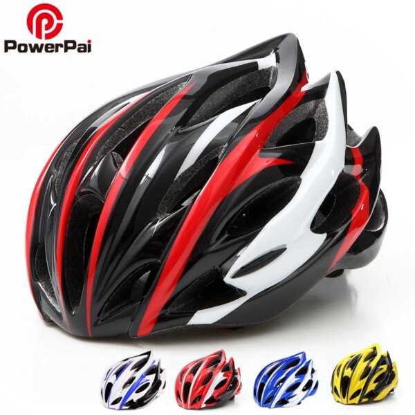 PowerPai-casco de ciclismo para bicicleta de montaña, ultraligero, moldeado integralmente, cascos kask para adulto, 24 rejillas de ventilación, casco velo route