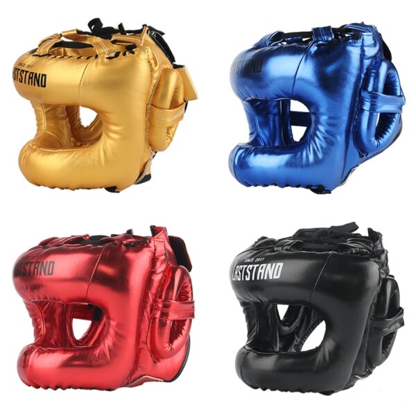 Casco profesional para adultos, hombres y mujeres, Kick Boxing Sanda MMA, protección completa para proteger la nariz, haz de combate libre, equipo para la cabeza de cara completa