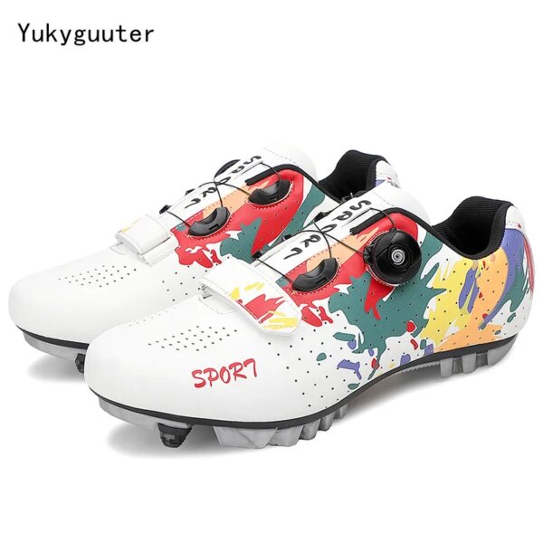 Zapatos de ciclismo profesionales para hombre y mujer, zapatillas planas SPD para ruta de bicicleta de montaña, SPD, para ciclismo de montaña