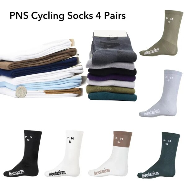 Calcetines profesionales para ciclismo al aire libre, 4 pares, calcetines para ciclismo para hombre y mujer, calcetines deportivos transpirables con absorción de humedad de algodón puro 37-46