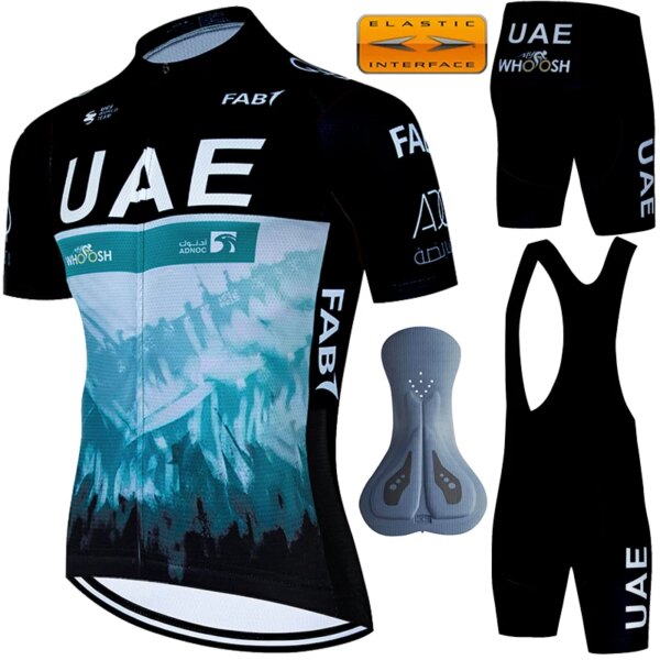 Camiseta de ciclismo profesional para hombre, Jersey de los Emiratos Árabes Unidos para ciclismo de montaña, conjunto de bicicleta de verano, traje de Tricuta, pantalones cortos deportivos de Gel, 2023