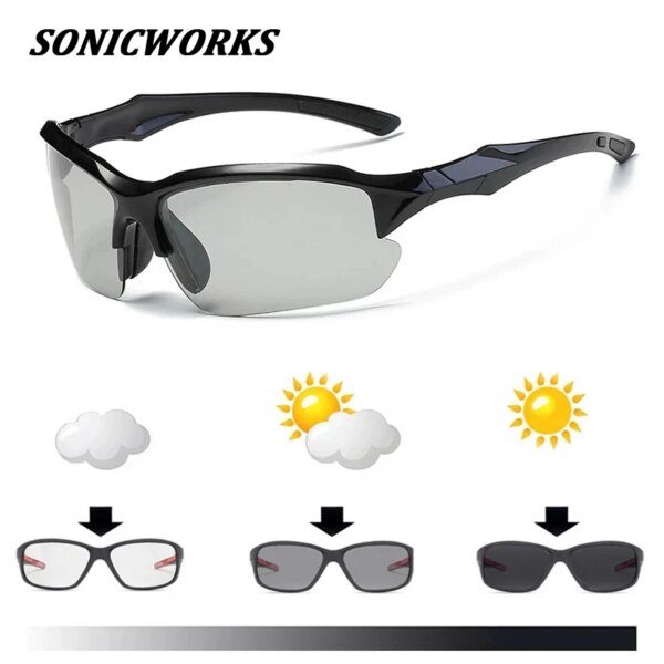 Gafas fotocromáticas profesionales para ciclismo, gafas polarizadas para bicicleta, gafas de sol para deportes de carreras, gafas de pesca AC0257