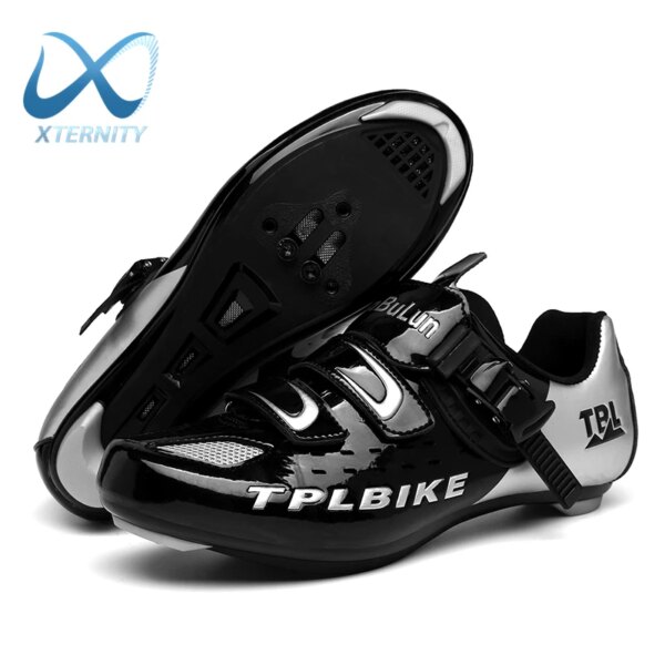 Zapatos de ciclismo profesionales para bicicleta de carretera y de carreras para hombre, zapatillas deportivas antideslizantes para exteriores, transpirables y con cierre automático