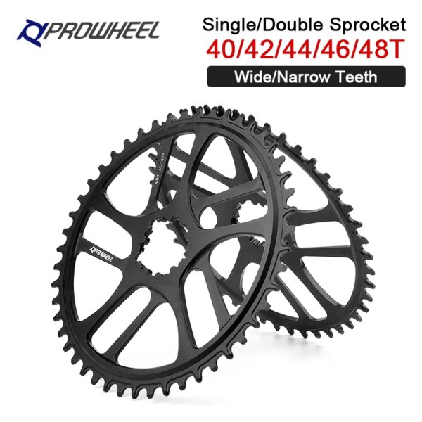 Prowheel bicicleta plato ancho estrecho rueda dentada redonda 40T 42T 44T 46T 48T 34T/54T piñón para piezas de bielas de bicicleta