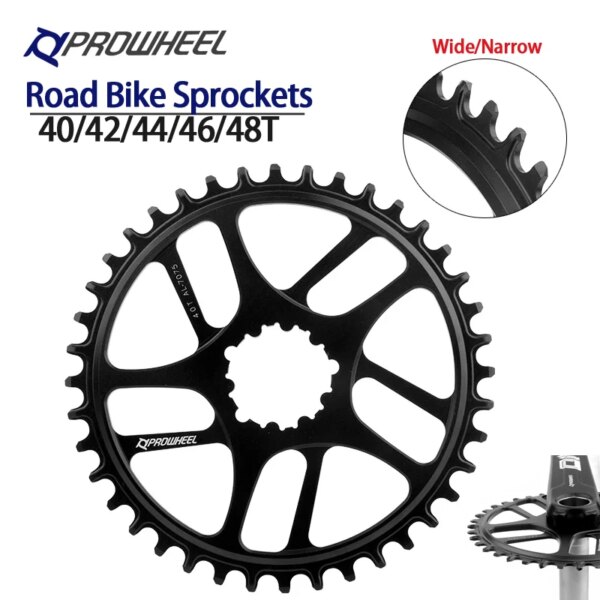 Prowheel DMA bicicleta de carretera plato ancho estrecho rueda dentada redonda 40T 42T 44T 46T 48T piñón para piezas de bielas de bicicleta