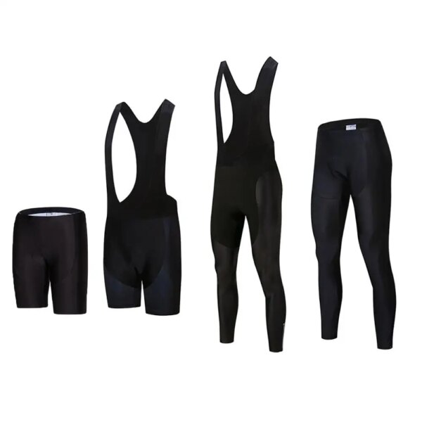 Pantalones largos negros puros para Ciclismo, pantalones con tirantes de Ciclismo, pantalones cortos con tirantes para Ciclismo, Ropa para bicicleta de carreras, Ropa de Ciclismo de montaña, almohadilla de GEL 9D