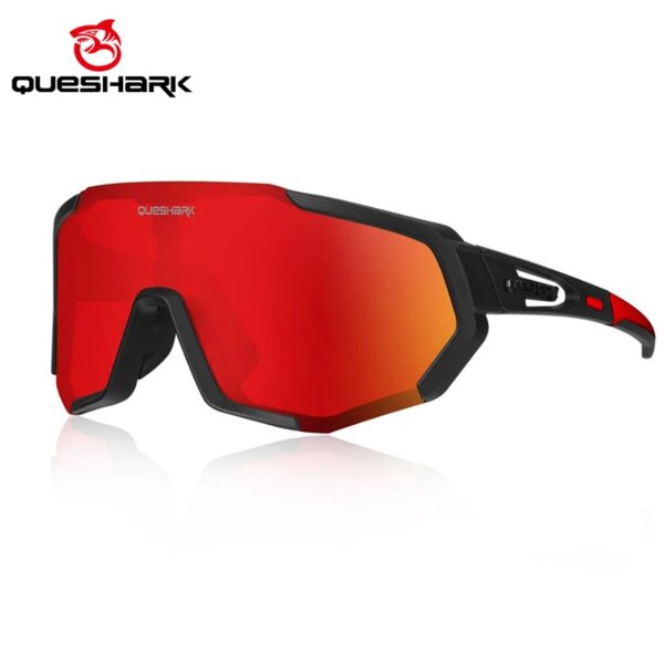 QUESHARK 13 colores mujeres hombres espejo ciclismo gafas de sol impresas deportes MTB bicicleta gafas montar bicicleta de carretera gafas QE48