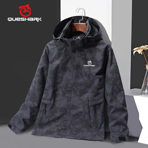 QUESHARK hombres camuflaje impermeable a prueba de viento Softshell ciclismo chaqueta MTB bicicleta primavera otoño rompevientos bicicleta abrigo Jersey