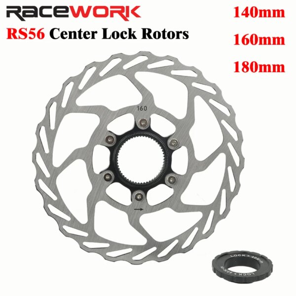 Rotor de freno de disco de bloqueo central de bicicleta de carreras RS6 MTB bicicleta de carretera 140mm 160mm 180mm disco de freno de refrigeración hueco y anillo de bloqueo