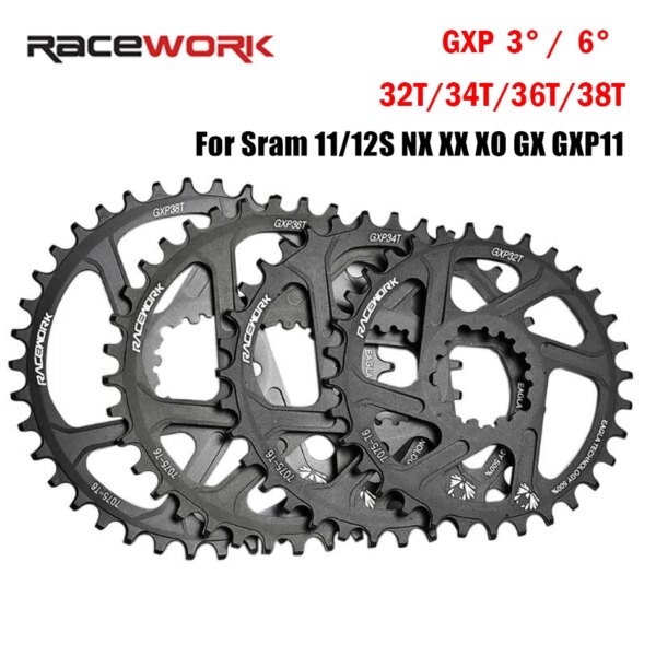 RACEWORK GXP 11 12 velocidades bicicleta MTB 3mm 6mm Offset 30T/32T/34T/36T/38T corona plato de bicicleta para Sram 11/12S NX XX XO GX GXP11