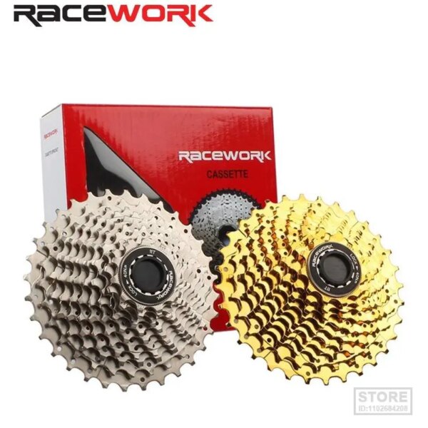 RACEWORK-Cassette de 11 velocidades para bicicleta de carretera, rueda libre de 28T y 32T, volante colorido dorado y plateado para Shimamo 105 6800 R7000 R8000