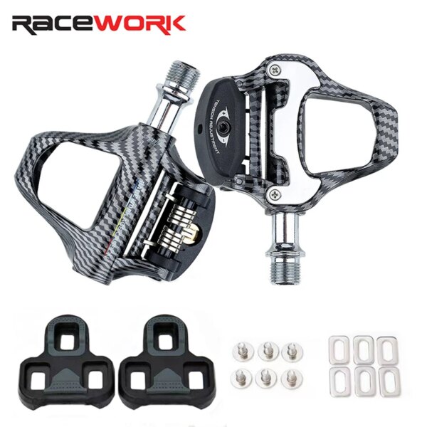 Pedal de bicicleta de fibra de carbono RACEWORK, adecuado para pedales de bicicleta profesionales autoblocantes Keo, Pedal ultraligero para bicicleta de carretera